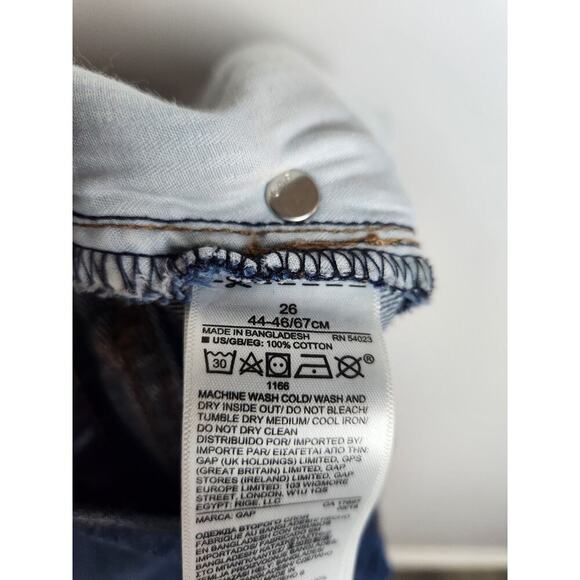 GAP Denim button fly mini jean skirt sz 26 raw hem boho festival rodeo y2k - Picture 6 of 9